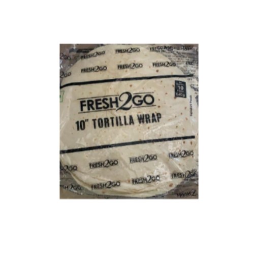 Fresh 2 Go - Ambient 10" Plain Tortilla Wrap (RTC), 740 gm (Pack of 10)