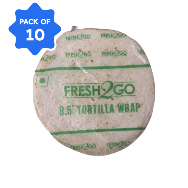 Fresh 2 Go - Ambient 8.5" Plain Tortilla (RTC), 480 gm (Pack of 10)