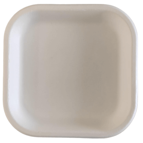 Fomex - 7 Inch Square Bagasse Plate, (Pack of 250)