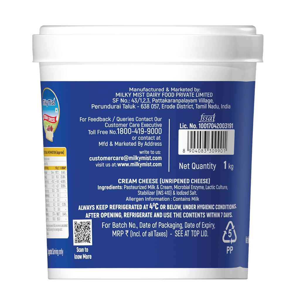 Milky Mist - Cream Cheese, 1 Kg image