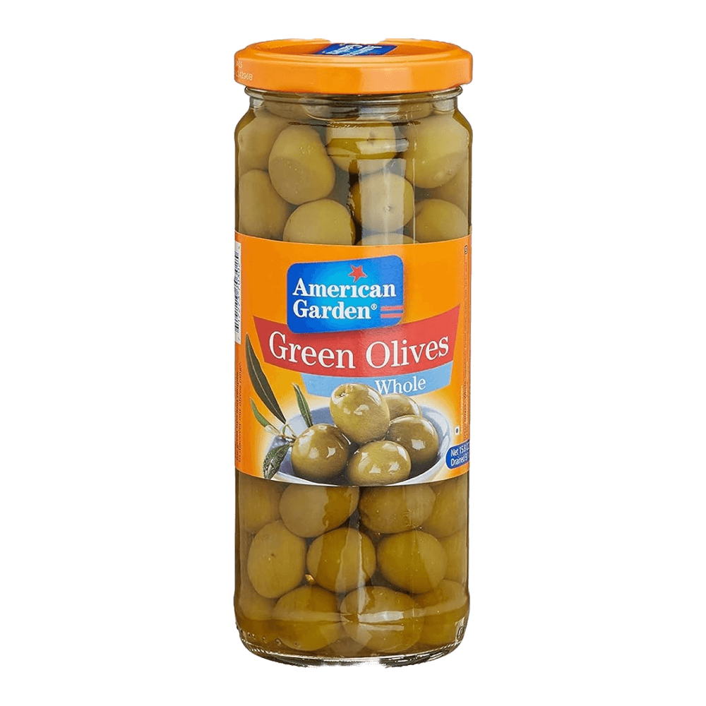 American Garden - Whole Green Olives, 450 gm