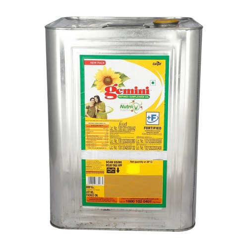 Gemini - Refined Sunflower Oil, 15 L Tin