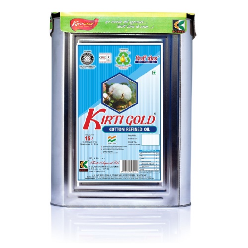 Kirti Gold - Refined Cotton Seed Oil, 15 L Tin