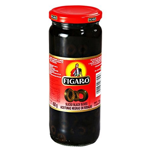 Figaro - Sliced Black Olives, 450 gm Jar