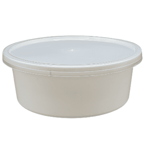 White Round Container with Lid, 100 ml (Pack of 50)