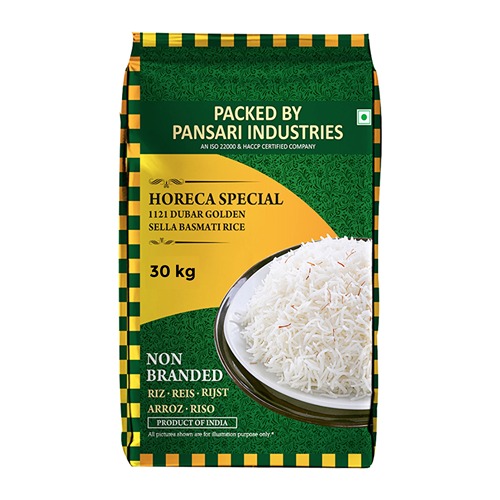 HORECA 1121 Dubar Golden Sella Basmati Rice, 30 Kg