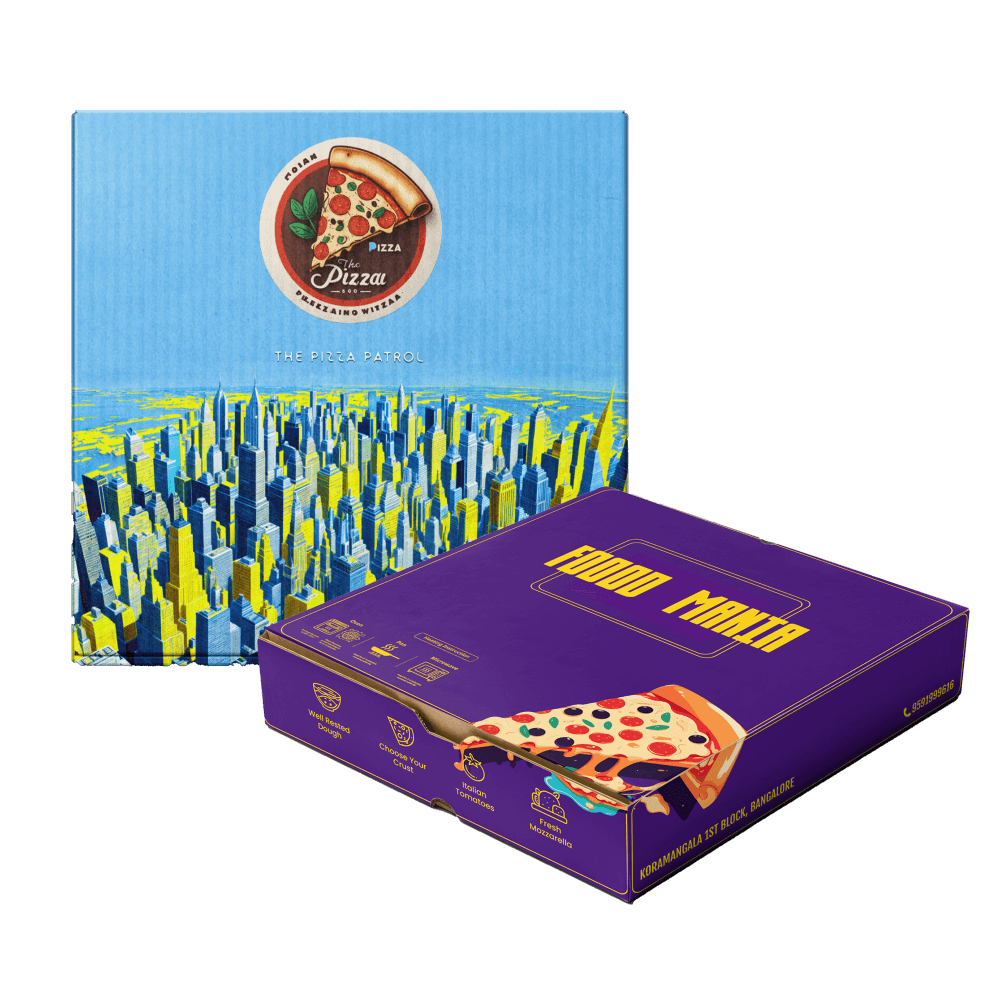 Custom Printed Pizza Box, 10x10x1.5 Inch Kraft (Pack of 1000)