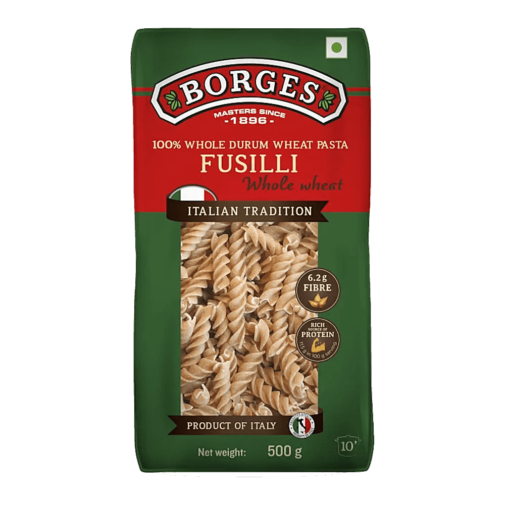 Borges - Pasta Whole Wheat Fusilli, 500 gm