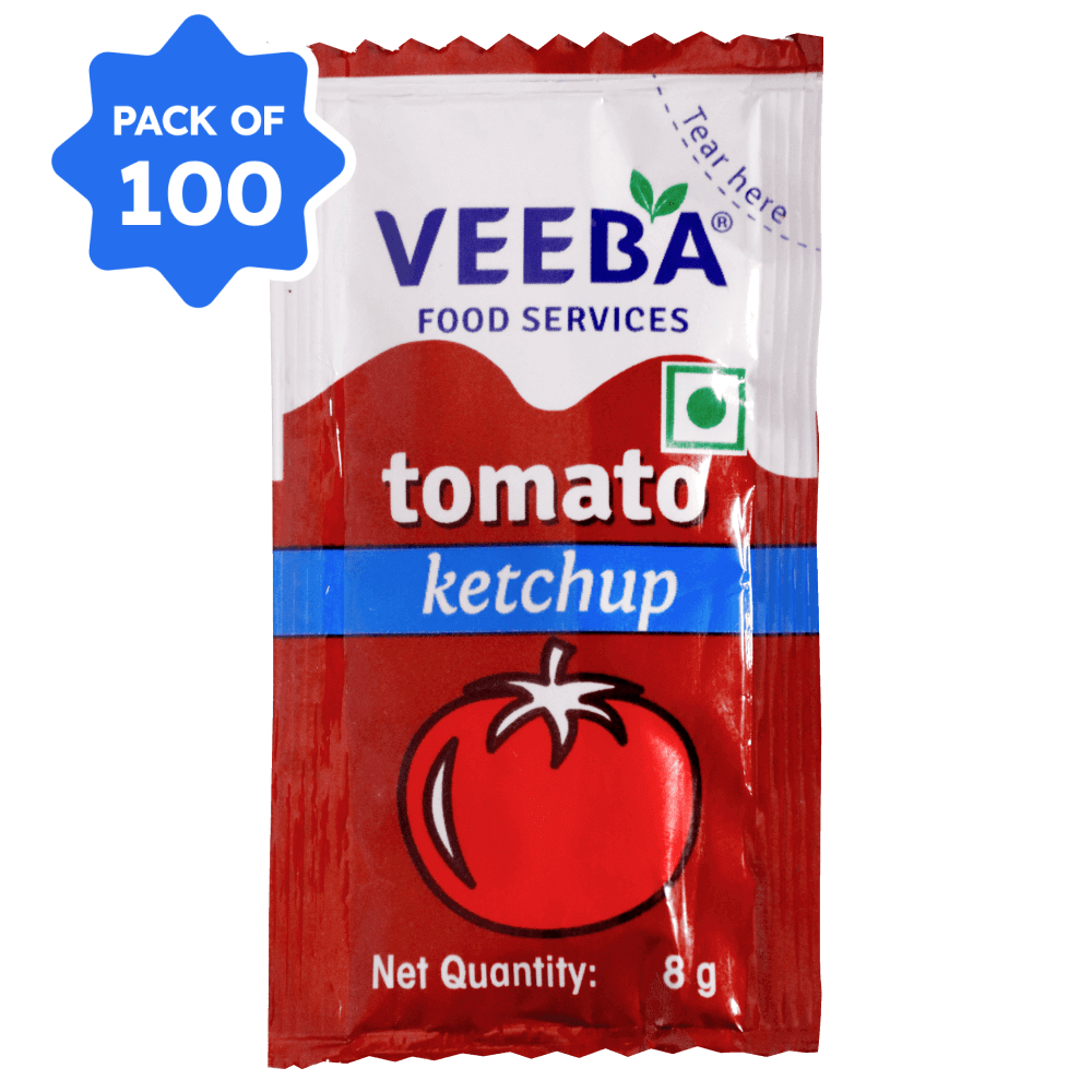 Veeba - Tomato Ketchup Sachet, 8 gm (Pack of 100)