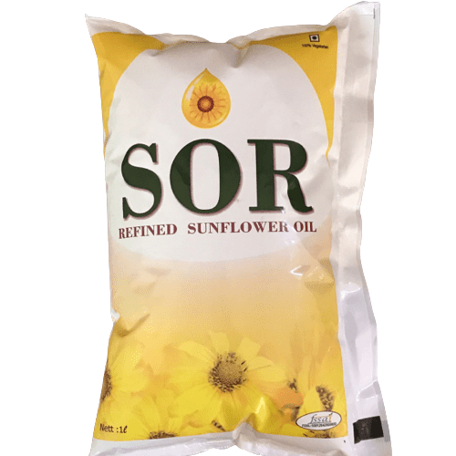 SOR - Refined Sunflower Oil, 1 L (Pack of 10)