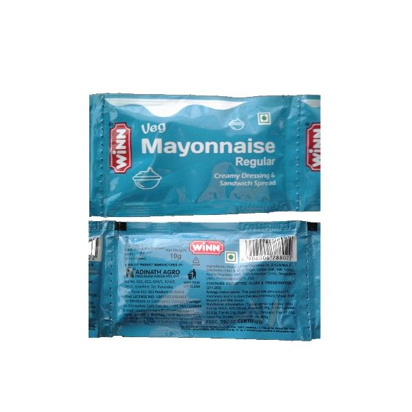 Winn - Veg Mayonnaise Regular Sachet (Eggless with 40% Fat), 10 gm (Pack of 100)