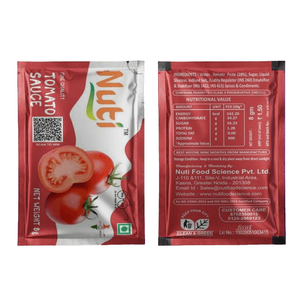 Nuti - Tomato Sauce, 8 gm (Pack of 100)