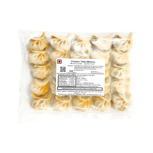 Chicken Tikka Momo, 20 gm/pc (Pack of 25), Frozen