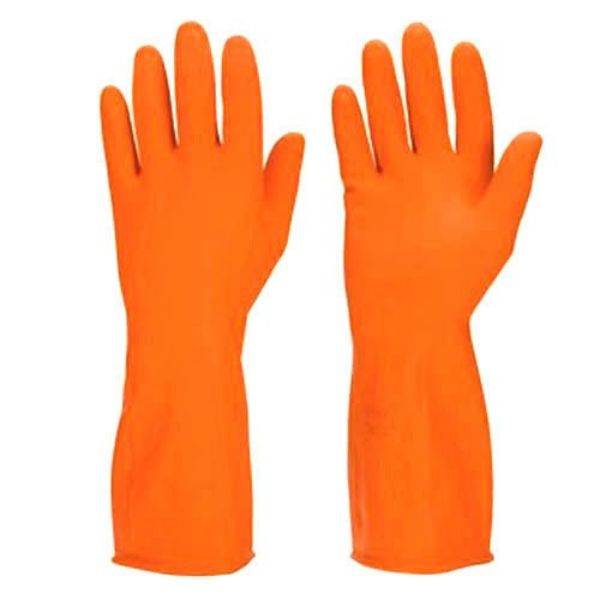 Housekeeping Rubber Gloves (Orange) 1 Pair