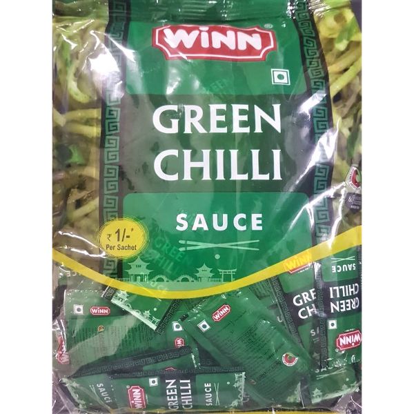 Winn - Green Chilli Sauce Sachet, 8 gm (Pack of 100)