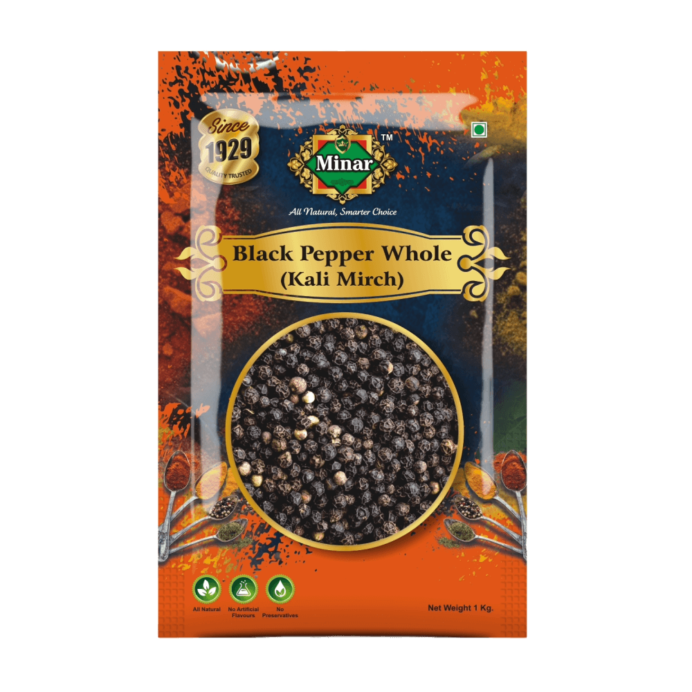 Minar - Black Pepper (Kaali Mirch) 600 g/l, 1 Kg