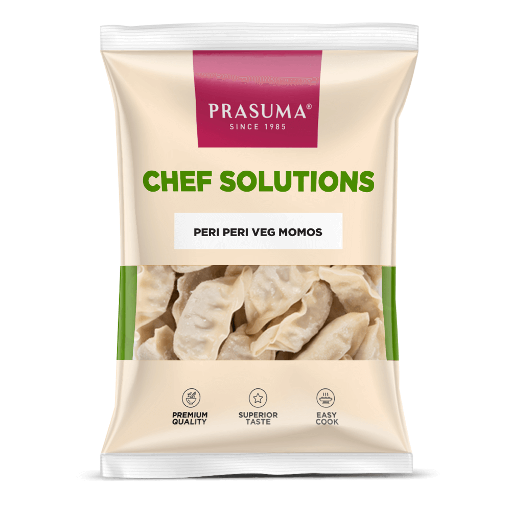 Prasuma - Chef Momo Peri Peri Veg, 22 gm/pc (Pack of 43-45), Frozen