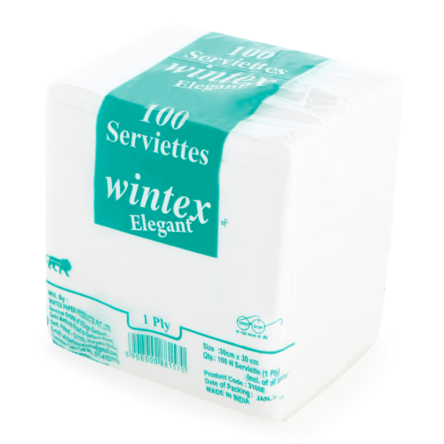 Wintex - Paper Tissue, 30 x 30 cm, 1 Ply, 100 Pulls Guaranteed (Pack of 20)
