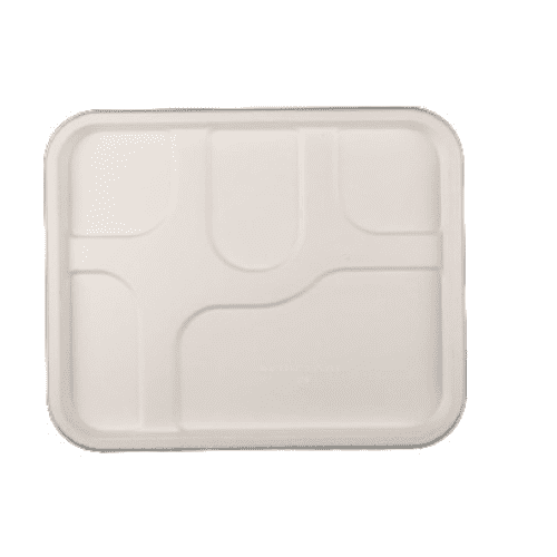 [Lids Only] 5CP Bagasse Meal Tray (Pack of 500)