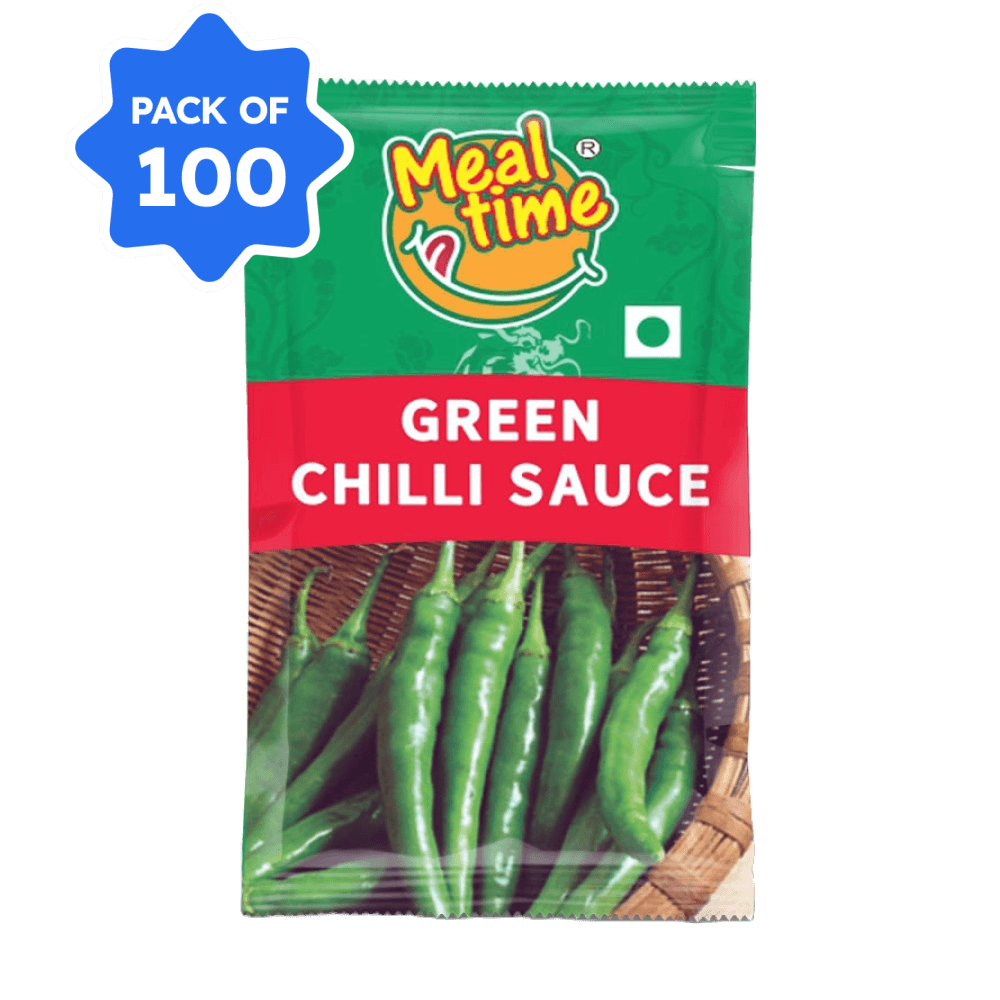 Foodrite (Meal Time) - Green Chilli Sauce, 8 gm Sachet (Pack of 100)