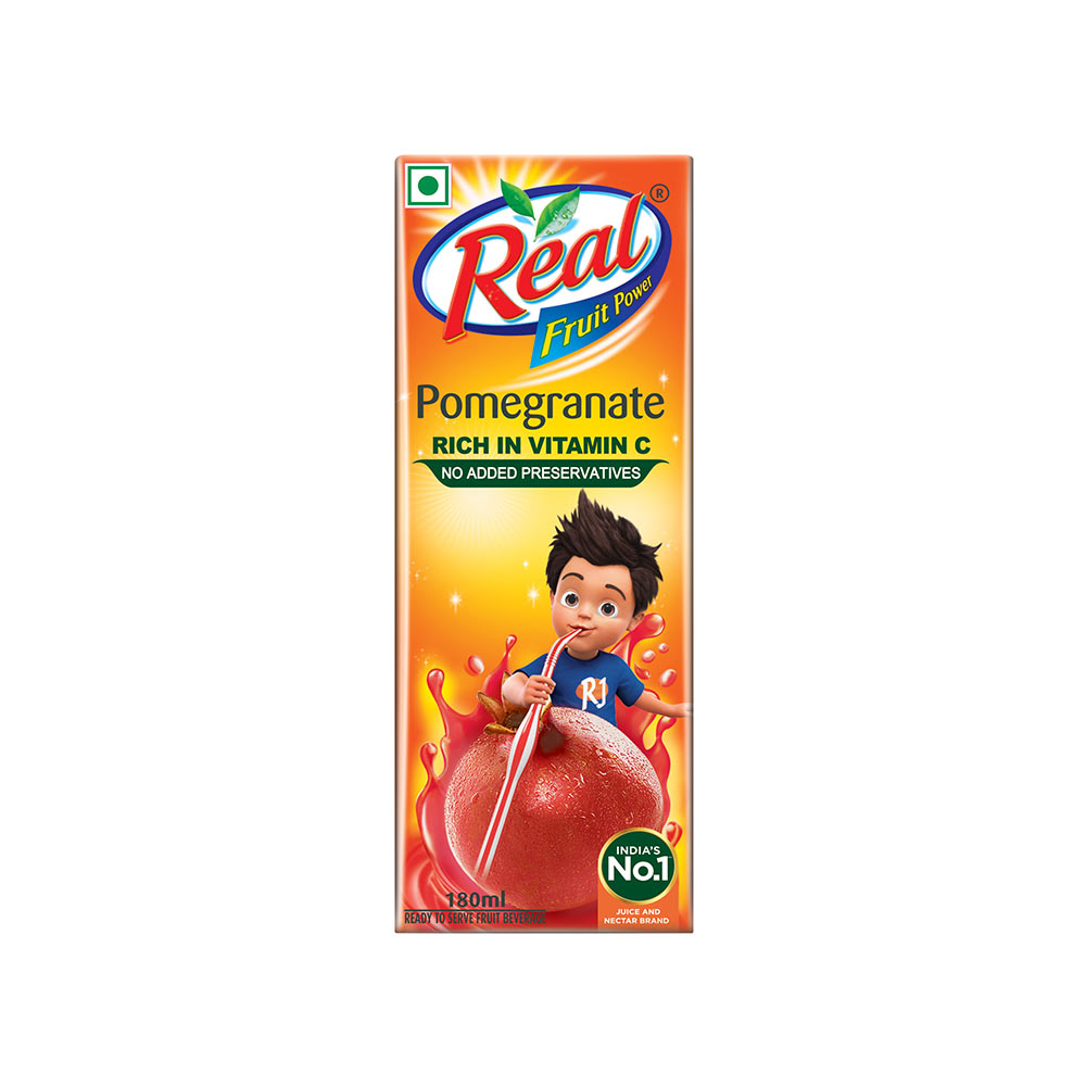 Real - Pomegranate Juice, 180 ml (Pack of 30)