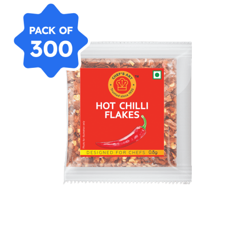 Chef's Art - Hot Chilli Flakes (Sachet), 0.8 gm (Pack of 300)