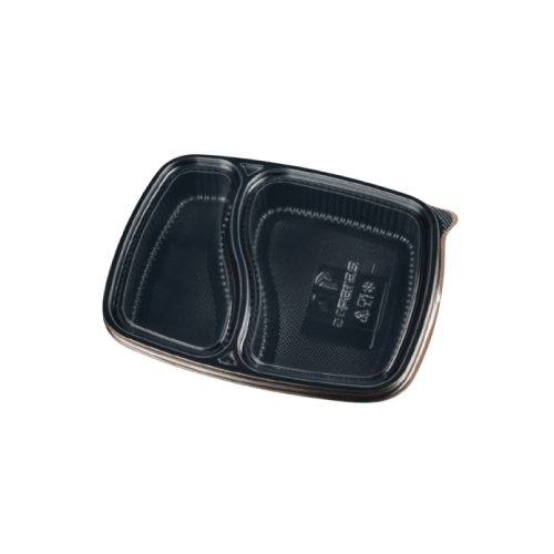 2 Compartment Meal Box (P) Tray With Lid (Pack of 400)