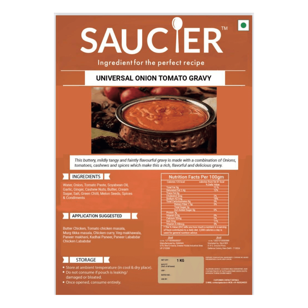 Saucier - Universal Onion Tomato Gravy, 1 Kg (Retort/Ambient)