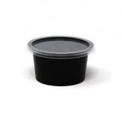 Black Round Container with Lid, 100 ml (Pack of 50)