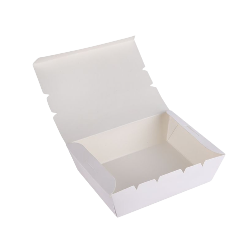 White Rectangular Lunch Box, 900 ml (Pack of 50)