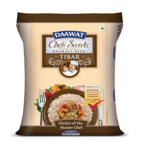 Daawat - Chef Secretz Tibar Steam Basmati Rice (1121), 10 Kg (Institutional Pack)