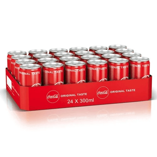 Coca Cola - 300 ml Can (Pack of 24), MRP - 40/pc