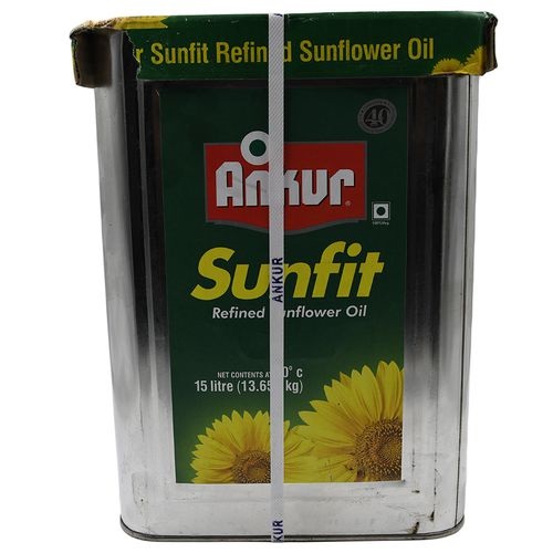 Ankur - Refined Sunflower Oil, 15 L Tin