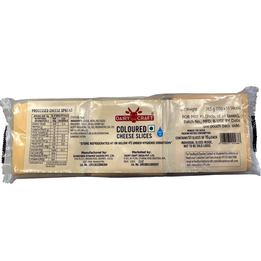 Dairy Craft - Coloured Cheese Slices, 765 gm