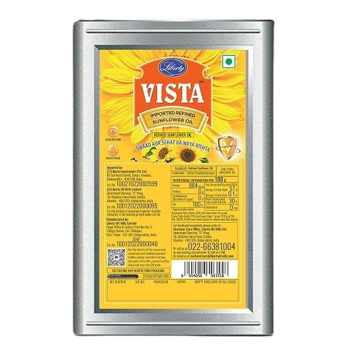 Vista - Refined Sunflower Oil, 15 L Tin