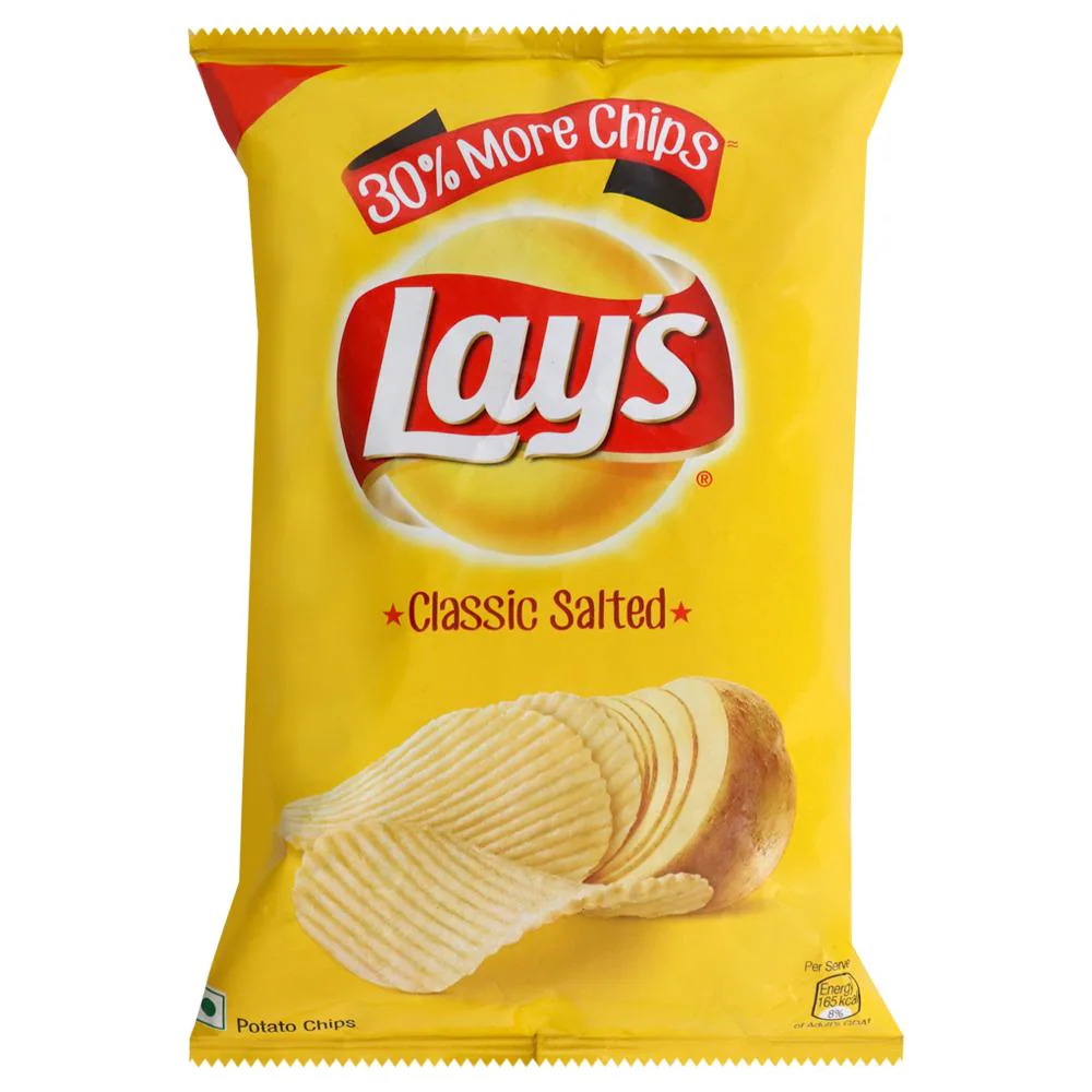 Lay's - Classic Salted Potato Chips, 40 gm (Pack of 70)