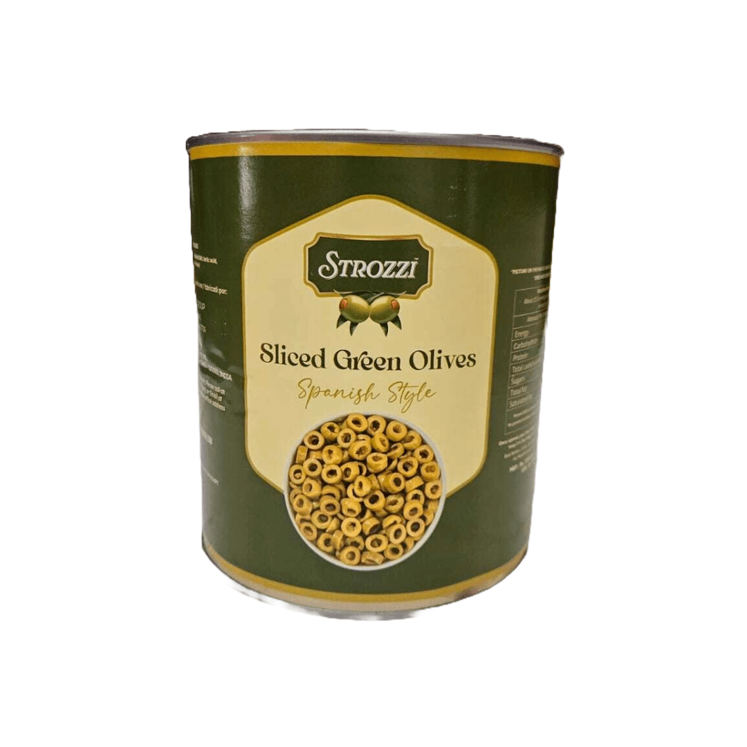 Strozzi - Sliced Green Olives, 3 Kg