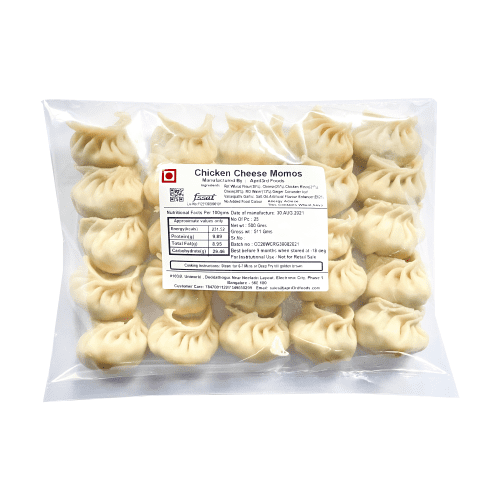 Chicken Cheese Momo, 20 gm/pc (Pack of 25), Frozen