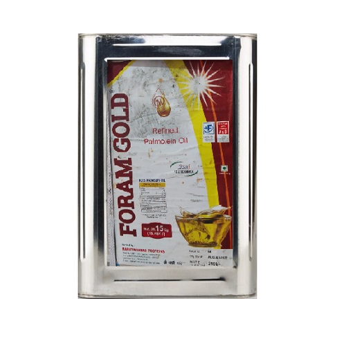 Foram Gold - Refined Palmolein Oil, 15 Kg Tin