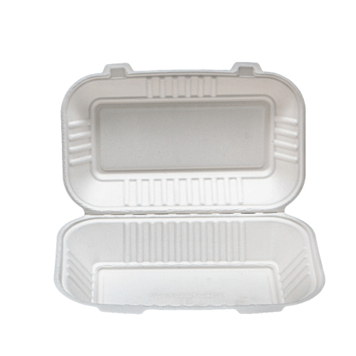 Fomex - 9 x 6 Inch Bagasse Clamshell Container (Pack of 50)