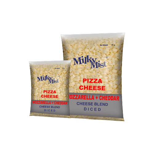 Milky Mist - Mozzarella Cheese (Diced Blend), 2 Kg Pack