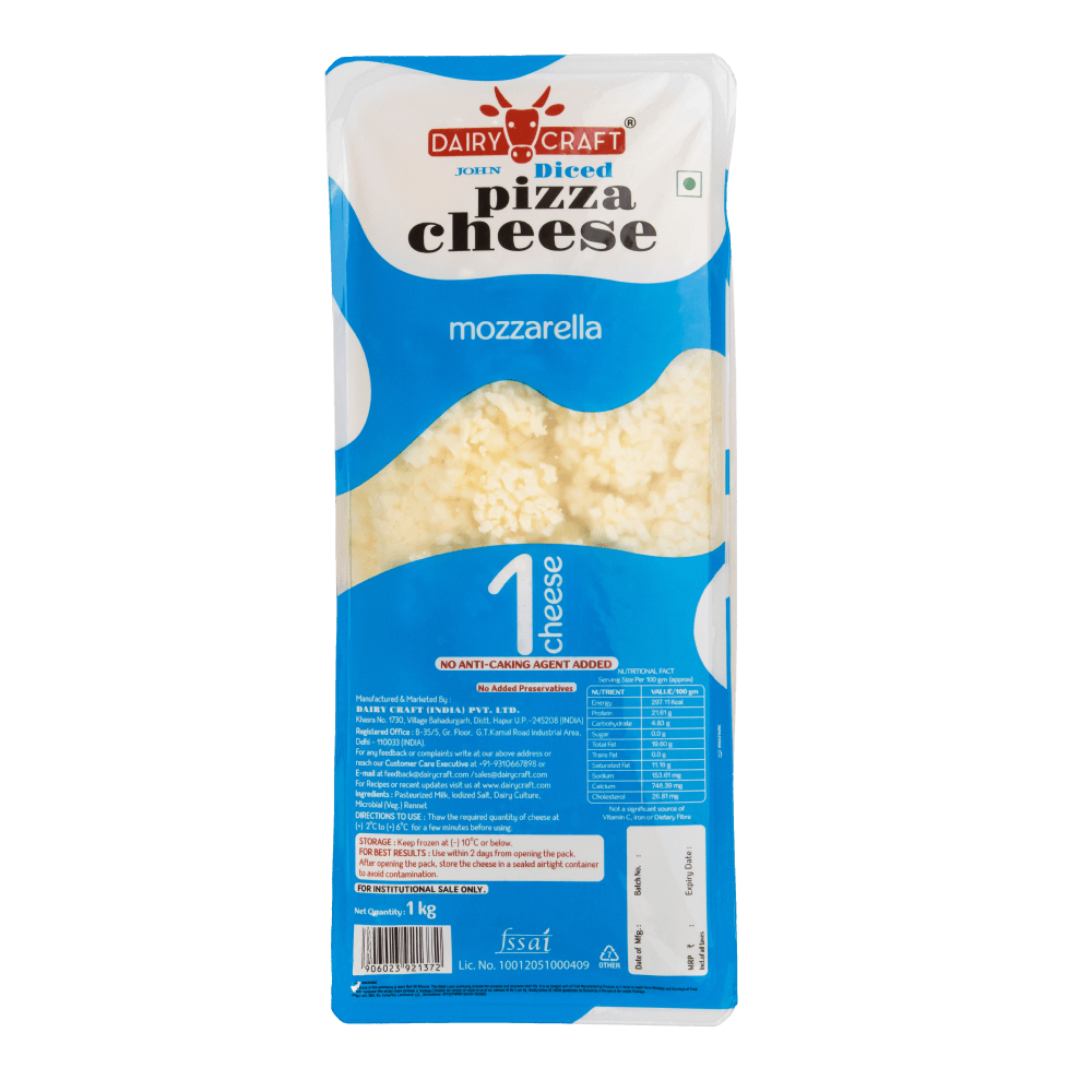 John - Mozzarella Cheese (Diced), 1 Kg