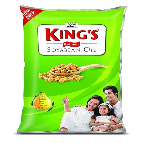 Kings - Refined Soyabean Oil, 870 gm Pouch (Pack of 16)