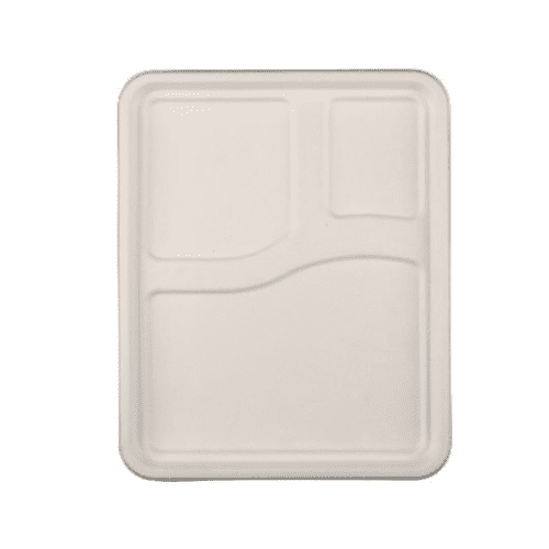 [Lids Only] 3CP Bagasse Meal Tray (Pack of 500)