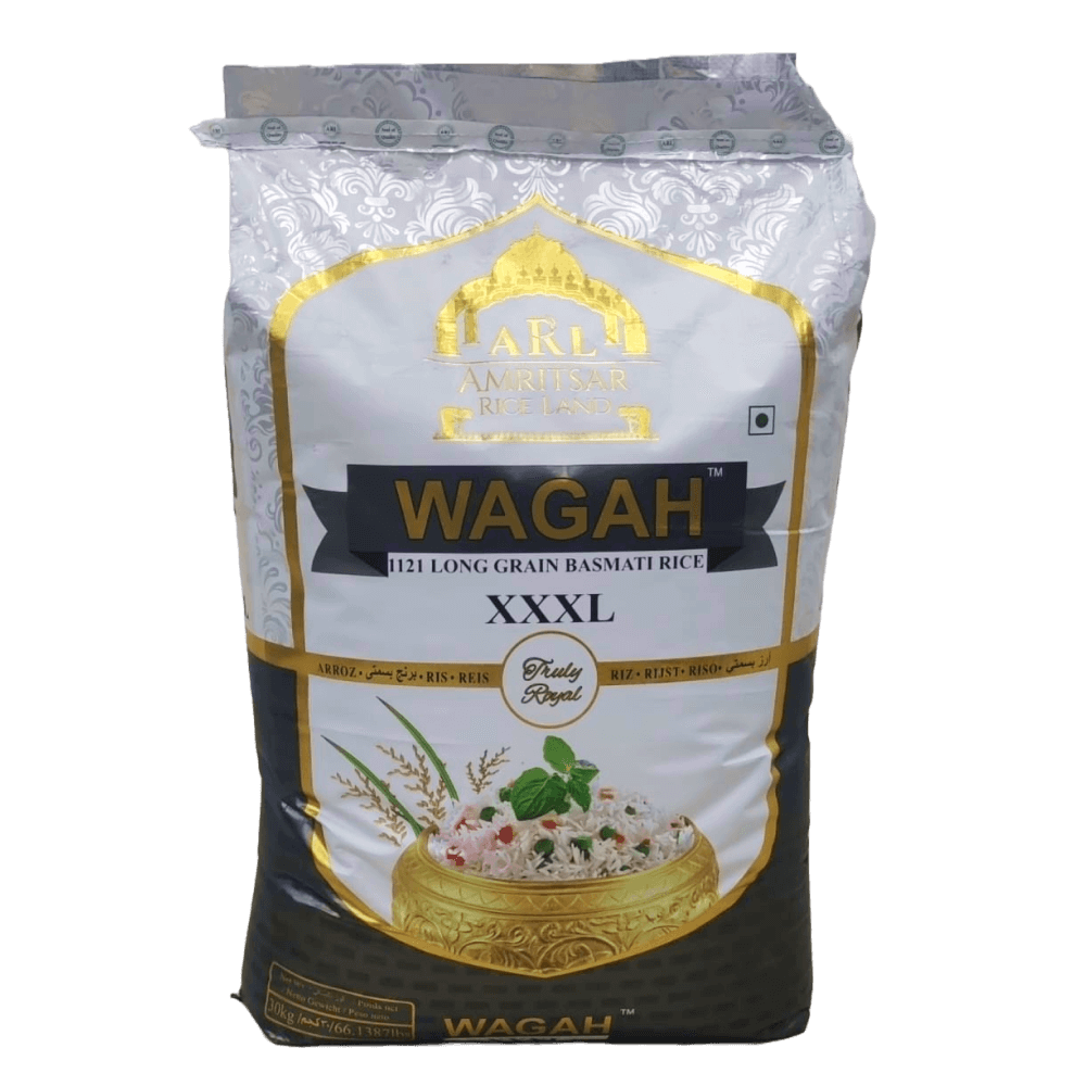 Wagah - Long Grain XXXL (1121) Basmati Rice, 30 Kg