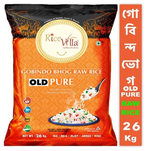 Rice Villa - Gobindo Bhog Raw Rice, 26 Kg