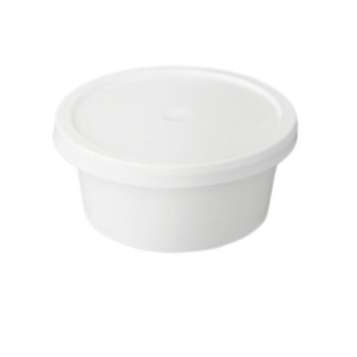 Damati - Round Container, White with Lid, 100 ml (Pack of 1000)