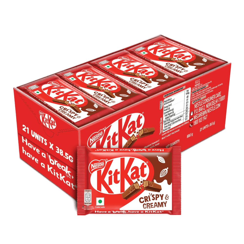 KitKat - 4 Fingers Wafer Bar, 38.5 gm (Pack of 21)