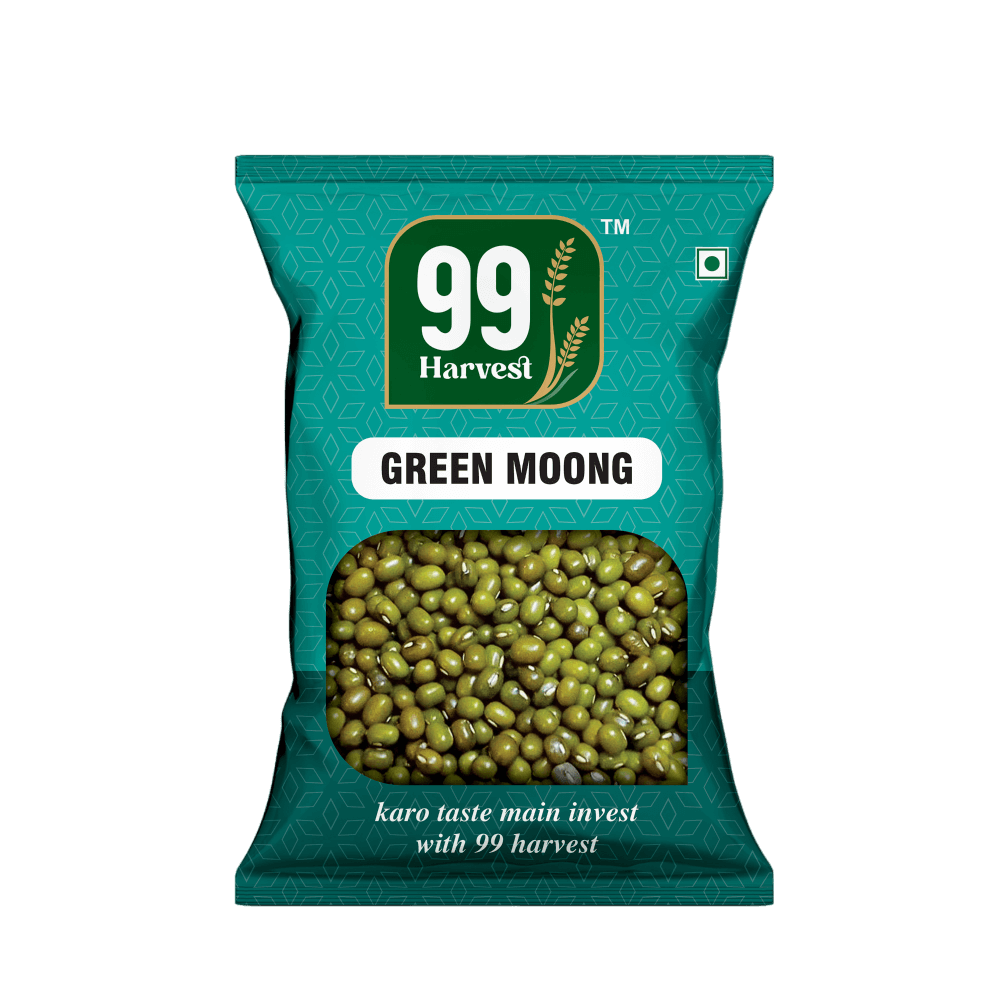 99 Harvest - Green Moong Whole (Sabut), 1 Kg