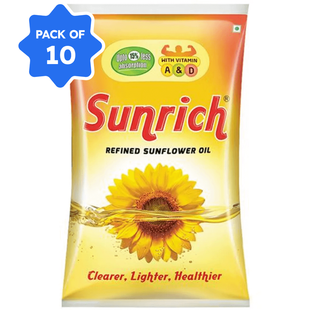 Sunrich - Refined Sunflower Oil, 1 L (Pack of 10)